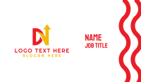 Red Yellow DN Arrow Business Card Image Preview