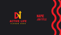 Red Yellow DN Arrow Business Card Image Preview