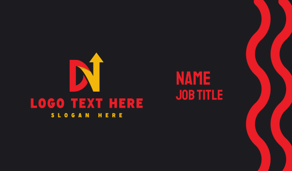 Red Yellow DN Arrow Business Card Design Image Preview