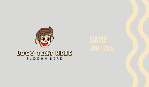 Happy Brown Haired Cartoon Boy Business Card Design Image Preview