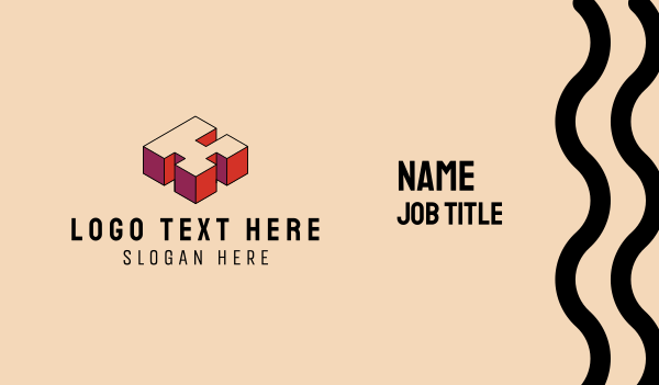 3D Pixel Letter K Business Card Design Image Preview