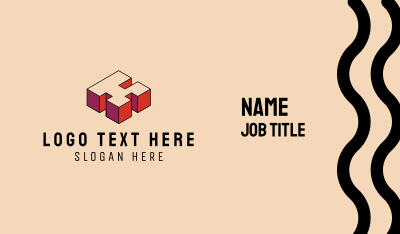 3D Pixel Letter K Business Card Image Preview