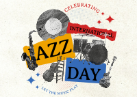 Retro Jazz Day Postcard Design