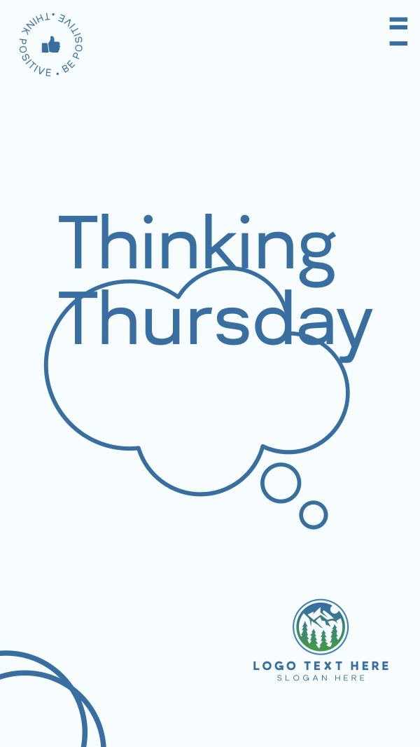 Thursday Cloud Thinking  Facebook Story Design Image Preview