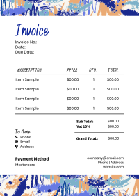 Acrylic Paint Strokes Invoice Image Preview