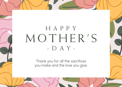 Mother's Day Special Flowers Postcard Image Preview