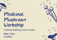 Monoline Mushroom Workshop Postcard Image Preview