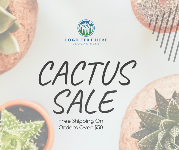 Cactus Sale Facebook Post Design Image Preview