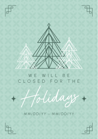 Ornamental Holiday Closing Flyer Design