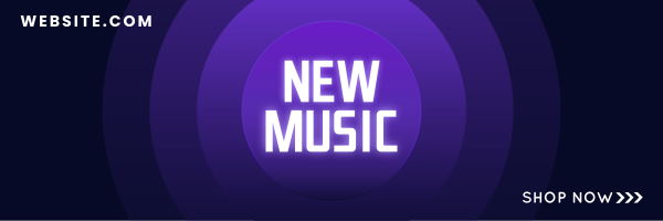 New Music Button Twitter Header Design