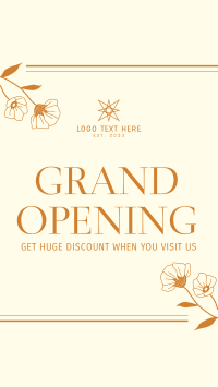 Grand Opening Elegant Floral Instagram Reel Design