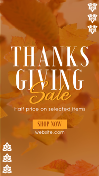 Thanksgiving Leaves Sale Instagram Story Design