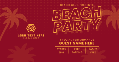 Beach Club Party Facebook ad Image Preview