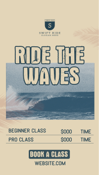 Ride the Waves Surf Class Instagram Reel Image Preview