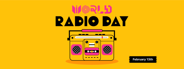 Radio Day Retro Facebook Cover Design Image Preview