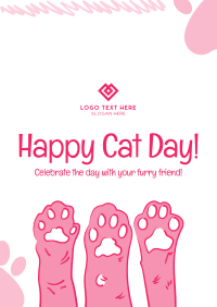Cat Day Paws Poster Design