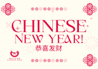 Happy Chinese New Year Postcard Design