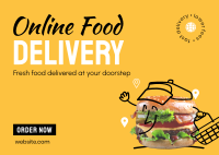 Fresh Burger Delivery Postcard Design