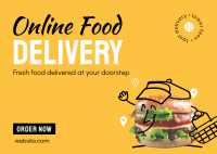 Fresh Burger Delivery Postcard Image Preview