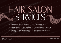 Hair Salon Service Postcard Design