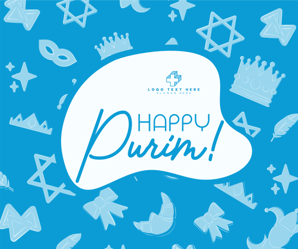 Purim Symbols Facebook Post Design