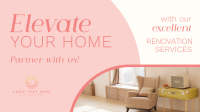 Renovation Elevate Your Space Facebook Event Cover Design