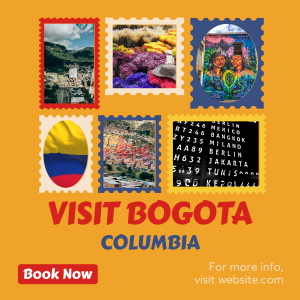 Travel to Colombia Postage Stamps Instagram post Image Preview