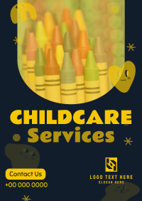 Quirky Faces Childcare Service Poster Design