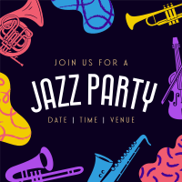 Groovy Jazz Party Instagram Post Design