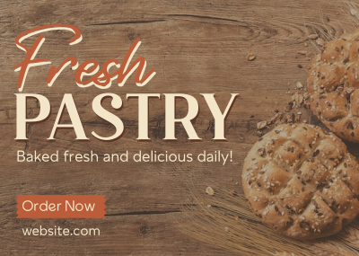 Rustic Pastry Bakery Postcard Image Preview