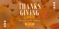 Thanksgiving Leaves Sale Twitter Post Design