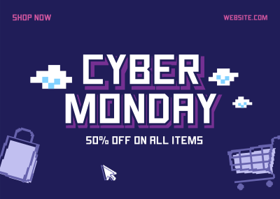 Pixel Cyber Monday Postcard Image Preview