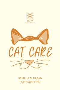 Cat Face Greeting Pinterest Pin Design