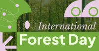 Geometric Shapes Forest Day Facebook Ad Design