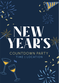 New Year Sparklers Countdown Flyer Design