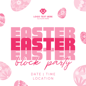 Easter Party Eggs Instagram post Image Preview