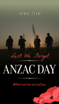 Silhouette Anzac Day Facebook Story Design