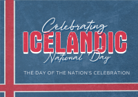 Geometric Icelandic National Day Postcard Image Preview
