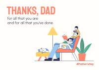 Thanks Dad For Everything Postcard Image Preview