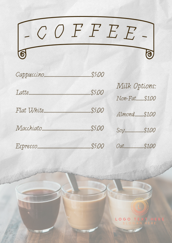 Milky Coffee Menu Design Image Preview