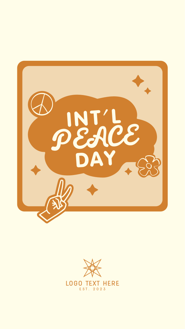 Peace Day Text Badge Facebook Story Design Image Preview