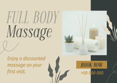 Relaxing Massage Therapy Postcard Image Preview