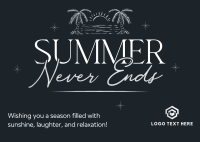 Summer Never Ends Postcard Design