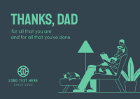 Thanks Dad For Everything Postcard Design