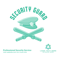 Security Hat and Baton Linkedin Post Design