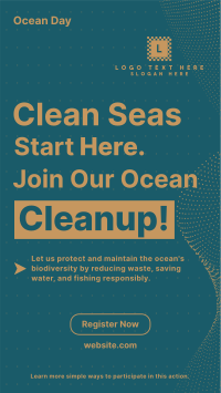 Ocean Day Clean Up Minimalist Facebook story Image Preview