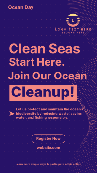 Ocean Day Clean Up Minimalist YouTube short Image Preview