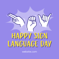 Hey, Happy Sign Language Day! Instagram Post Preview