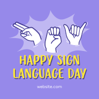 Hey, Happy Sign Language Day! Instagram Post Design