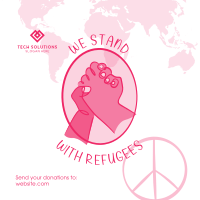 World Refugee Hand Lineart Linkedin Post Image Preview